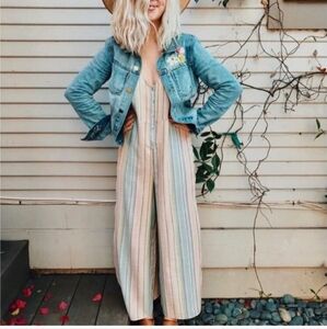 Indigo Rein Linen Sleeveless Pants Jumpsuit Romper Size Small